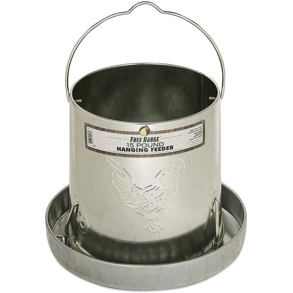 Harris Farms 1000293 Galvanized Hanging Poultry Feeder, 15 lbs, Metal