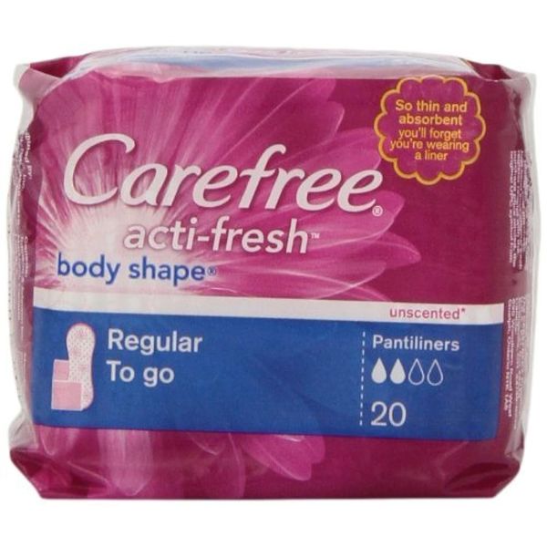 Carefree Body Shape Regular To-Go Pantiliners, Unscented