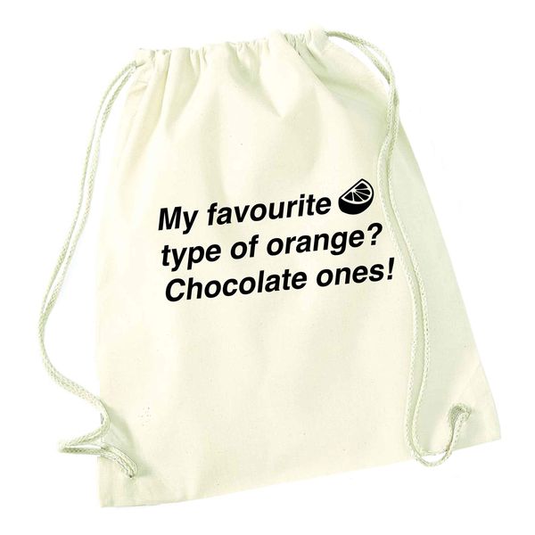 Flox Creative Natural Drawstring Bag Favourite Oranges Chocolate Ones