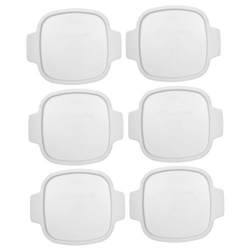 CorningWare Stovetop A-1-PC 1.5 Quart Square White Plastic Lid - 6 Pack