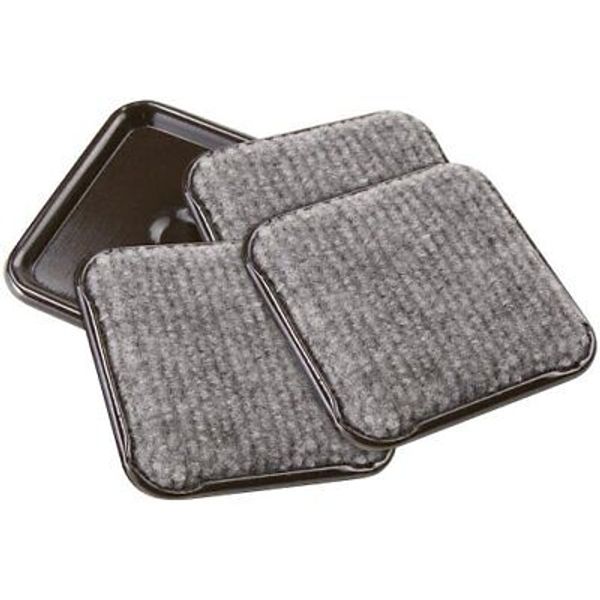 2 1/2" Reusable Carpet Bottom Furniture Caster 2-1/2 Inch Brown/Gray Square