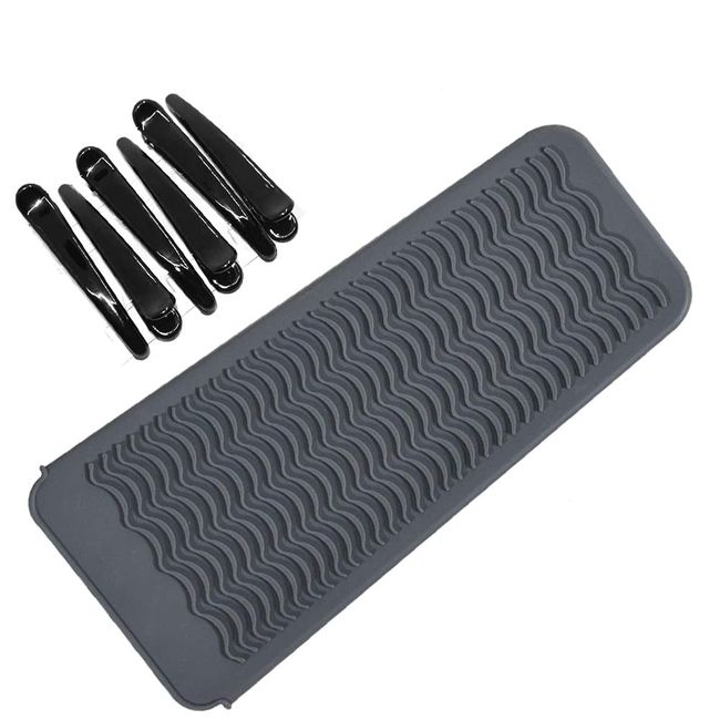 Heat Resistant Silicone Mat Pouch for Flat Iron Storage, Curling Iron,Hair  Straightener,Hair Curling Wands,Hot Hair Tools travel accessory (Black) 