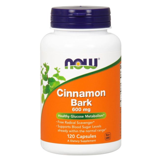 NOW Foods Cinnamon Bark, 600 mg, 120 Capsules