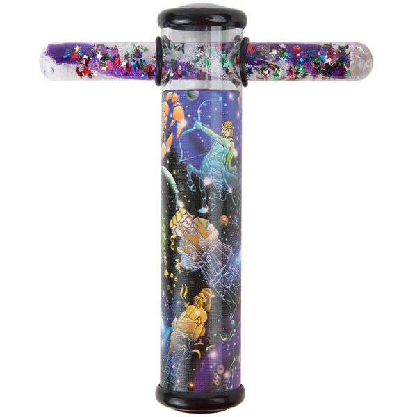 Playlearn Space Design Kaleidoscope Glitter Wand - 6" Kaleidoscope Toy with 5" Spiral Glitter Wand