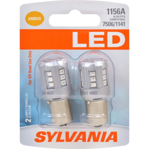 SYLVANIA 1156 Amber LED Bulb, (Contains 2 Bulbs)