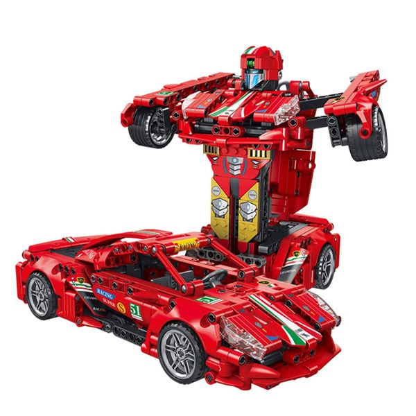 ODIPON Car Building Blocks Toys for Kids Adult 2 in 1 Transform into Robot Building Kit Pull Back Sports Race Cool Car Technical Model Set for Boys Girls Age 6+ (696 Pieces)