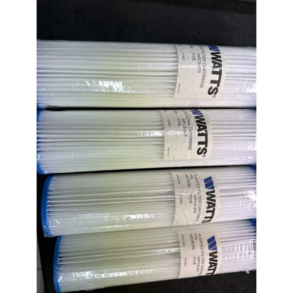 4 pack- WATTS Pleated 5 micron Water Filter Cartridges WPC5-975