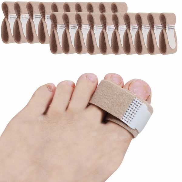 20 Pieces Broken Toe Wraps, Cushioned Bandages, Hammer Toe Separator Splints, To