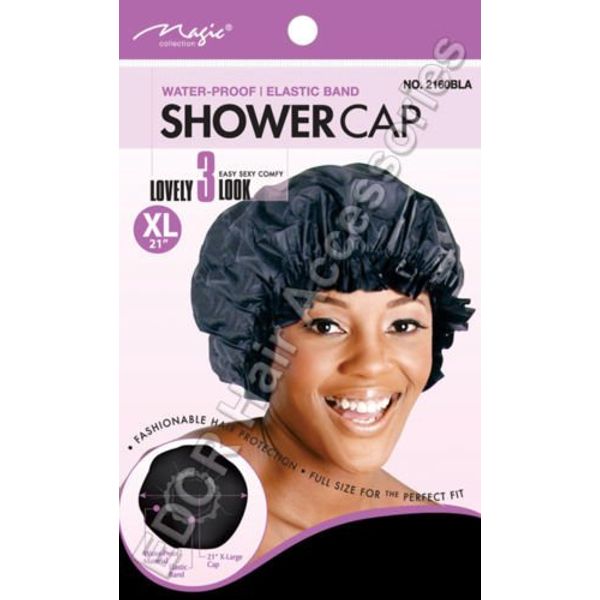 Magic Collection Water Proof Elastic Band Shower Cap XL 21 No 2160 by Magic Collection