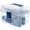 10 Inch Clear and Blue First Aid Clear Bin, Medicine Storage Box Container