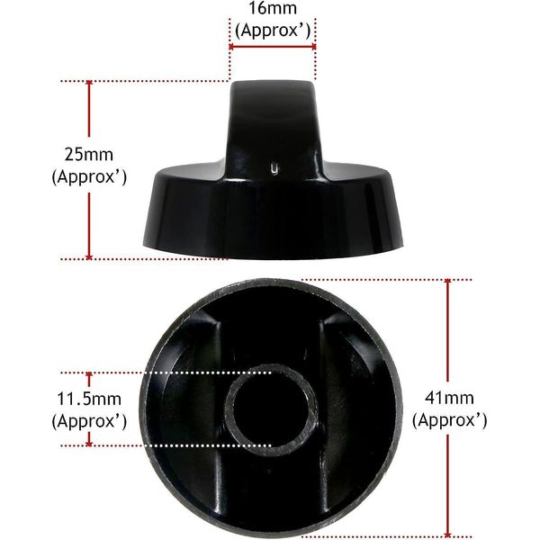 SPARES2GO Control Knob Dial Switch for Air Fryer Mini Oven Multi Cooker (Black)