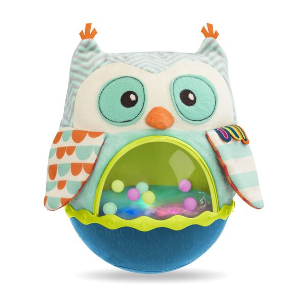 B. toys- B. baby- Owl Be Back- Baby Toy- Crawling- Tummy Time- Sensory & Musical Toy for Babies- Wobbling Toy with Colorful Balls – 6 Months