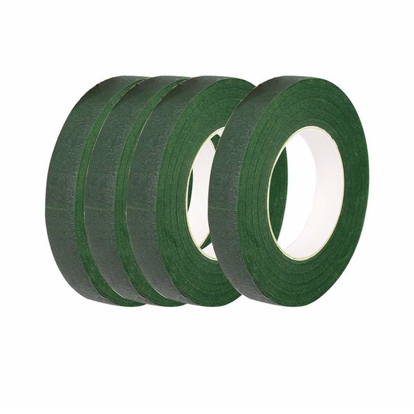 CDOFFICE 4 Rolls Dark Green Floral Tapes for Bouquet Stem Wrapping and Florist C