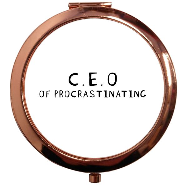 Flox Creative Rose Gold Circle Compact Mirror CEO of Procrastinating