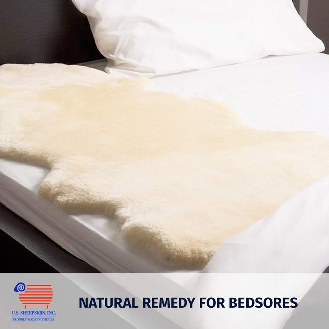 Medical Sheepskin Pelt Pads for Bedsores and Pressure Sores, Large Size (38” x 24” x 1”)