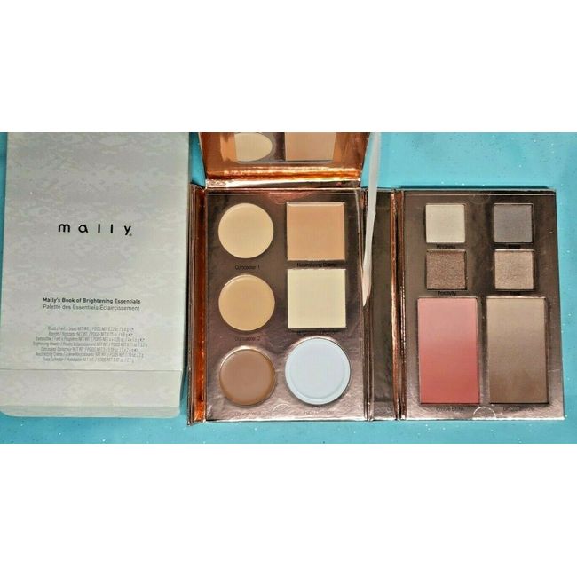 Mally's Book of Brightening Essentials Makeup Palette Defender Blush Shadow MORE