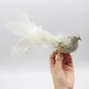 2 x champagne Christmas tree decoration birds