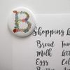 Letter B Floral Monogram Initial Kitchen Refrigerator Locker Button Magnet
