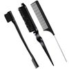 3 Pcs Slick Back Hair Brush Set – Bristle Brush, Edge Control & Teasing Comb