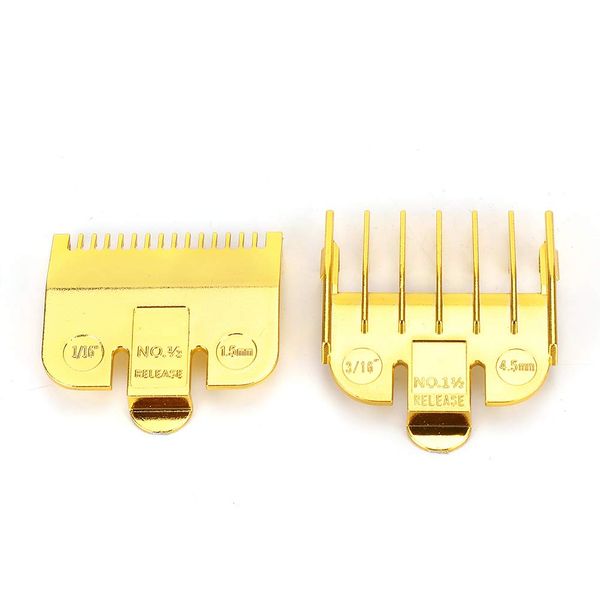 Peines WAHLl, Vintage Guide Comb Set Universal Clipper Comb Attachment für WAHLl Ölkopf Haarschneider Galvanik Guide Comb Haircut Zubehör Haarschneidemaschine (Goldmessschieber