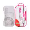Lifreer Compass Geometry Sets, 10 Pcs Maths Sets For Secondary School, Protractor And Compass Set For Drafting And Drawing (Blue) (Red)