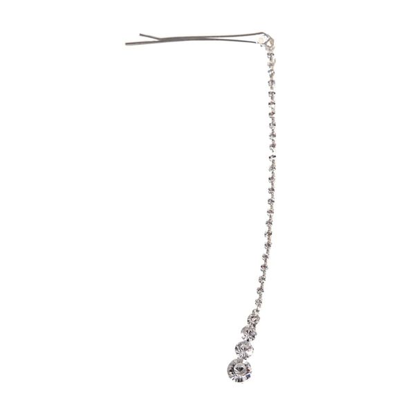 Lurrose Tassel Hair Barrette Head Pendant Bobby Jewelry Chain Tiara Pendent Silver Bridal Bride Alloy Wedding Headwear Egyptian Dainty Forehead Headband Crystal Pin Indian