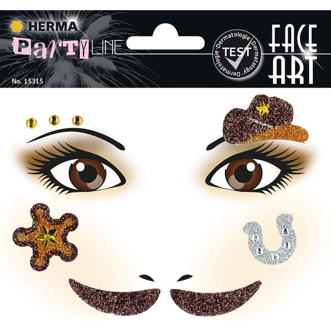 Herma Face Art Decor Yuz Susleme Etiketi Kovboy