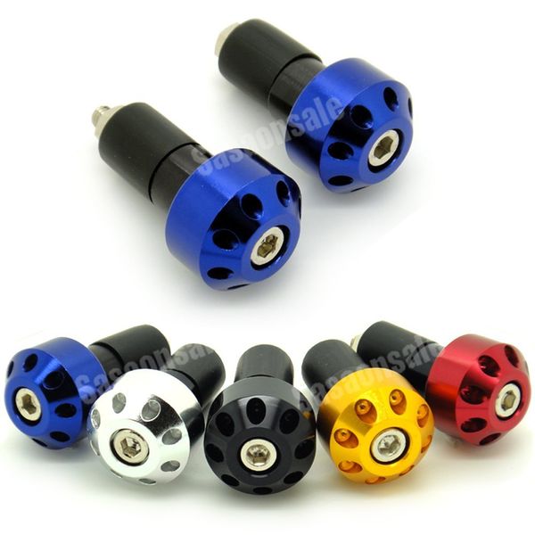 [GT-Speed] Compatible/Replacement for Blue CNC Motorcycle Bar Ends 7/8" Handlebar Grips Plugs Cap