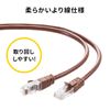 Sanwa Direct 500-LAN6T05D LAN Cable, 5m CAT6 Stranded Straight, Orange
