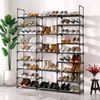 9-Tier Shoe Rack - Black, Large Size, Adjustable, Stackable & Easy Assembly