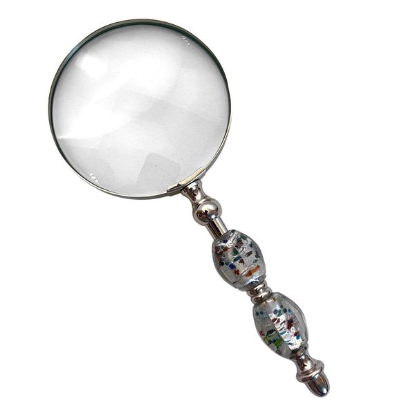 Elegant Shimmering Bead Handheld Magnifying Glass, Stylish Design with Practical Functionality