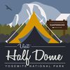 Visit Half Dome, Off The Grid (Tent) (Absorbent Ceramic Coaster, Single, Cork Back, Kitchen Table Decor)