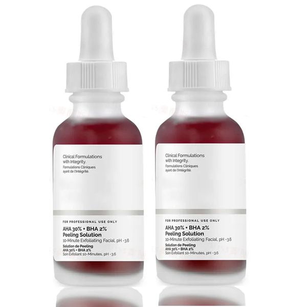 Peeling Solution 30ML, AHA 30% + BHA 2% Anti Acne Serum For Face, 2 PCS Exfoliating Facial Serum, Reduces Pore Congestion & Fine Line.