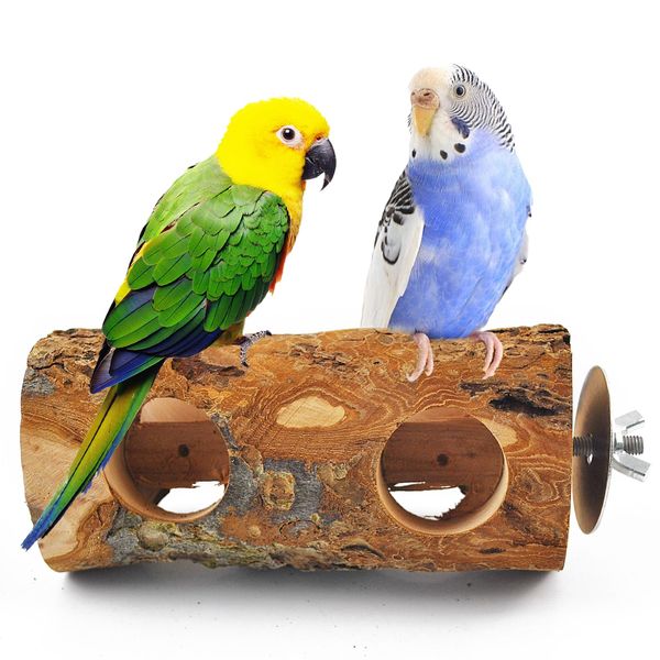 MUYG Bird Wooden Block Chewing Toy Parrot Beak Grinding Toys Wood Birds Cage Foraging Training Toy with Bird Perch for Parakeet Cockatiel Lovebird Budgie