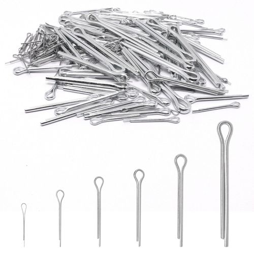 S SYDIEN 230PCS Cotter Pins Assortment Kit, Spring Steel Cotter Pin Assortment Kit, 6 Sizes Hardware Pins Split Pin Fastener Clips Straight Hairpins for Automotive, Lawn Mowers, Small Engine