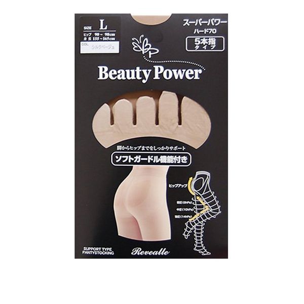 revealle (reヴaru) 5 Full Toe Stockings (Thick) with Hip Up Function High Power Compression Type , , , blk,