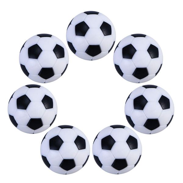 SEWACC 6pcs Table Soccer Ball Foosballs Replacements Table Football Balls 32mm Mini Black and White Soccer Balls Tabletop Game Ball