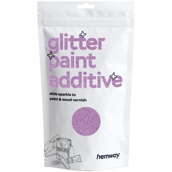 Hemway | Glitter Paint Additive for Emulsion Water Based Paints 100g (Lavender)