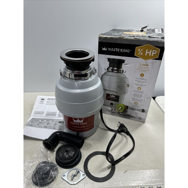 Waste King 3/4 HP Garbage Disposal with Power Cord, Food Waste Disposer L-3200