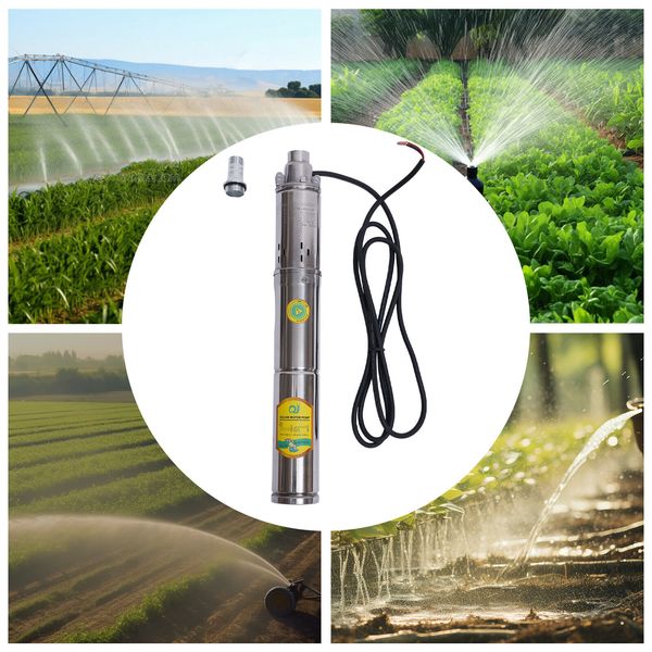 1 Inch Solar Water Pump Deep Well Solar Submersible Pump 1.8 m³/h 370W DC-24V