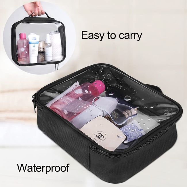 Spend the Night Bag (PVC) - Transparent Waterproof Cosmetic Bag, PVC Clear  Makeup Organizing Bags With Zipper Perfect for Bathroom, Travel 