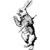 CafePress White Rabbit Oval Car Bumper Sticker