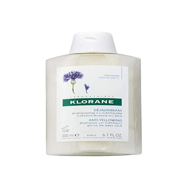 Klorane Centaury Anti-Yellowing Shampoo for Grey, Blonde Hair 200ml