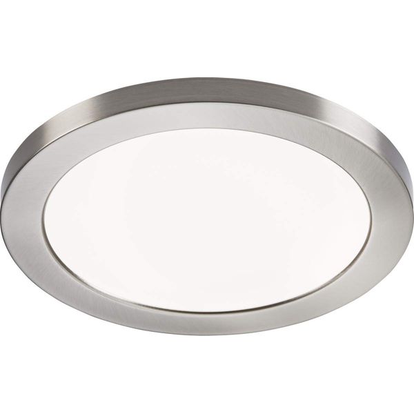 UKEW 18W LED Round Ceiling Lights - Dual Mount Recessed/Surface Mount Flush Flat Round Panel Light CCT Adjustable with Brushed Chrome Bezel
