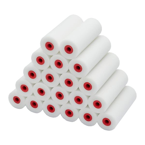 ProDec Big Box 20 pack 4 inch High Density Foam Mini Paint Rollers for a Smooth Finish with Gloss and Satin Paints on Skirting Boards, Window Sills, Panel Doors, Cabinets, Metal and More