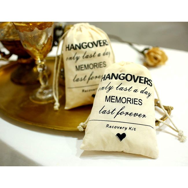  Set of 10 Bags Party Hangovers only last a day memories last  forever hangover kits bags hangover recovery kit bags wedding favor kit bag  bachelorette party survival kit bags Hangover recovery