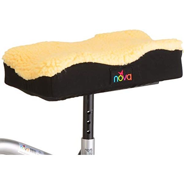 NOVA Medical Products Universal Knee Scooter Pad Cover, Thick Padded Fleece Faux Sheepskin Cushion Top, Easy to Fit & Secure on Most Knee Scooters & Knee Walkers, Washable, Beige
