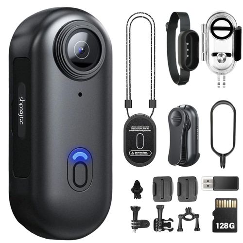 SHPTDJTIC 128G 4K Body Camera, Thumb Size Cam,Wearable Camera with 360°Rotatable Clip & Magnetic Clip,120 Minutes for Recording,Take for Lecture, Traveling,Pet Walking,Outdoors Activities (4K-P-128G)
