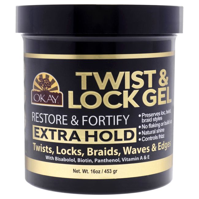 Twist and Lock Gel - Restore and Fortify-Extra Hold by Okay for Unisex - 16 oz