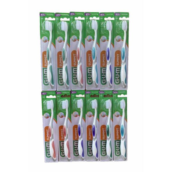 12 Pack Gum Sunstar #509 Summit Sensitive Compact Toothbrushes
